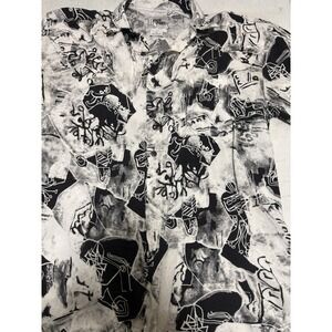 Vintage Ringo Sport Button Down Shirt Mens Medium  Hawaiian White